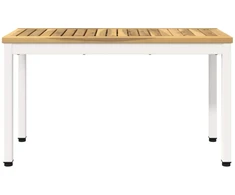 Sodo suolas 80,5 x 35 x 45 cm Kietos akacijos mediena Balta