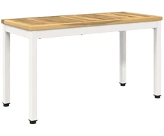 Sodo suolas 80,5 x 35 x 45 cm Kietos akacijos mediena Balta