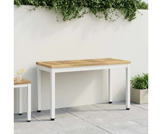 Sodo suolas 80,5 x 35 x 45 cm Kietos akacijos mediena Balta