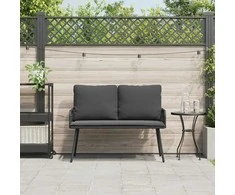 Sodo suolas su pagalve Antracitas 114 x 64 x 90cm Plienas