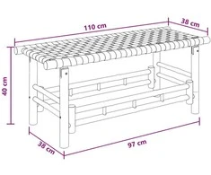 Lauko baldų komplektas Sodo suolas 110 x 38 x 40 cm Bambukas Natūrali Stačiakampio