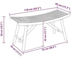 Lauko baldų komplektas Sodo suolas Natūrali 110 x 45 x 50 cm Bambukas