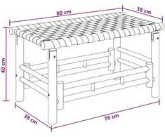 Lauko baldų komplektas Sodo suolas 80 x 38 x 40 cm Bambukas Natūrali Stačiakampio