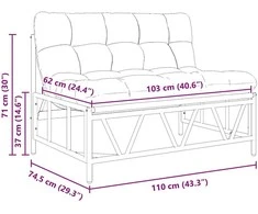 Lauko sėdimos vietos Šviesiai pilka 110 x 74,5 x 71 cm Plienas