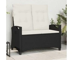 Sodo suolas su pagalve Juoda ir kreminė 105 x 60 x 112 cm