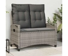 Sodo suolas su pagalve Pilka ir tamsiai pilka 105 x 60 x 112 cm