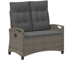 Sodo suolas su pagalve Pilka ir tamsiai pilka 105 x 60 x 112 cm