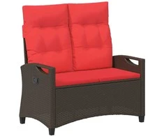 Sodo suolas su pagalve Ruda ir raudona 105 x 60 x 112 cm