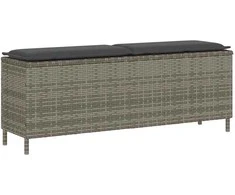 sodo suolas su pagalvėlė pilka 110x30x40,5 cm poliratanas