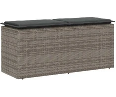 sodo suolas su pagalvėlė pilka 110x40x44 cm polietileno rotango