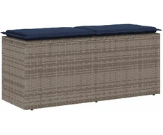 sodo suolas su pagalvėlė pilka 110x40x44 cm polietileno rotango