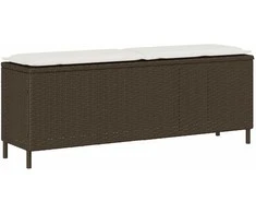 sodo suolas su pagalvėlė ruda 110x30x40,5 cm poliratanas