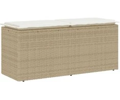 sodo suolas su pagalvėlė smėlio spalvos 110x40x44cm poliratanas