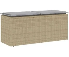 sodo suolas su pagalvėlė smėlio spalvos 110x40x44cm poliratanas