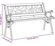 Sodo suolas su pagalve Ruda 116 x 54 x 73 cm Medis