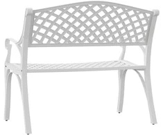 Sodo suoliukas, baltos spalvos, 102cm, lietas aliuminis
