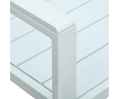 Sodo suoliukas, baltos spalvos, 120cm, HDPE, medienos imitacija