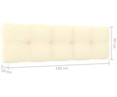 Sodo suoliukas su kreminėmis pagalvėlėmis, 179cm, pušis