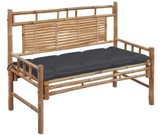 Sodo suoliukas su pagalvėle, 120cm, bambukas (41504+314944)