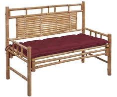Sodo suoliukas su pagalvėle, 120cm, bambukas (41504+314953)