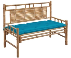 Sodo suoliukas su pagalvėle, 120cm, bambukas (41504+314948)