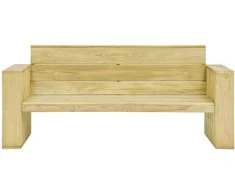 Sodo suoliukas su pilkos spalvos pagalvėlėmis, 179cm, pušis