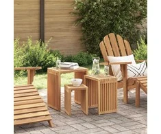 Sodo šoninis stalas 3 pcs Ruda 33 x 44,5 x 51 cm