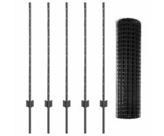 Euro tvoros su stulpu 10 x 1 m PVC dengtas plienas Pilka