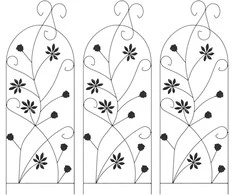 Sodo tvora su užraktu 3 pcs Juoda 112 x 39,5 cm Plienas