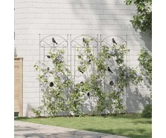 Sodo tvora 3 pcs Juoda 110 x 40 cm Plienas