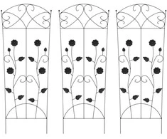 Sodo tvora 3 pcs Juoda 110,5 x 42,5 cm Plienas