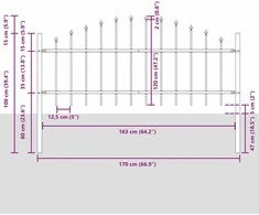 Sodo tvora WOERDEN 8 vnt. 170 x 115 cm Pilka