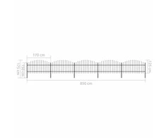 Sodo tvora su iečių viršug., juoda, (1-1,25)x8,5m, plienas