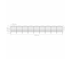 Sodo tvora su iečių viršug., juoda, (1,75-2)x15,3m, plienas