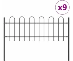 Sodo tvora 9 pcs Pilka 15,3 x 0,6 m Miltelinis plienas