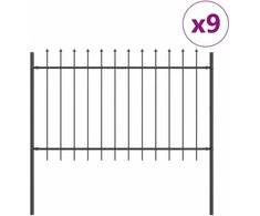 Sodo tvora 9 pcs Pilka 15,3 x 1 m Miltelinis plienas