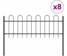 Sodo tvora 8 pcs Pilka 13,6 x 0,6 m Miltelinis plienas
