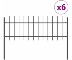 Sodo tvora 6 pcs Pilka 10,2 x 0,6 m Miltelinis plienas