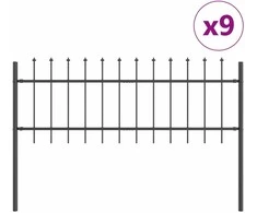 Sodo tvora 9 pcs Pilka 15,3 x 0,6 m Miltelinis plienas