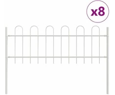 Sodo tvora 8 pcs Balta 13,6 x 0,6 m Miltelinis plienas