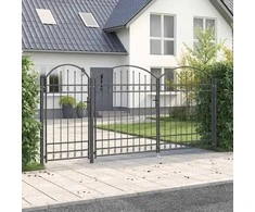 Sodo tvorelės vartai su arkiniu viršumi Assen Pilka Plienas