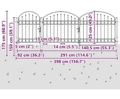 Sodo tvorelės vartai su arkiniu viršumi Assen Pilka 4 x 1,25 m