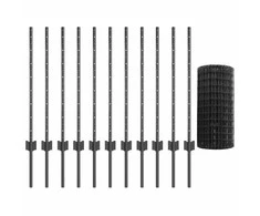 Euro tvoros su stulpu 25 x 0,8 m PVC dengtas plienas Pilka