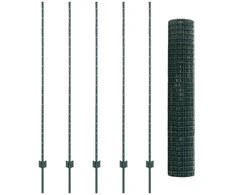 Euro tvoros su stulpu 10 x 1,5 m PVC dengtas plienas Žalia