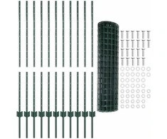 Euro tvoros su stulpu 25 x 1,2 m PVC dengtas plienas Žalia