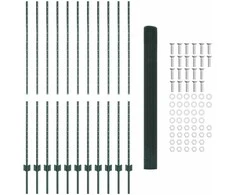 Suvirintas vielos tvora su stulpeliais 25 x 1,5 m Žalia