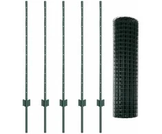 Euro tvoros su stulpu 10 x 1 m PVC dengtas plienas Žalia