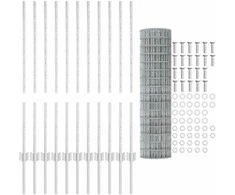 Euro tvoros su stulpu 25 x 1 m Galvanizuotas plienas Sidabrinė