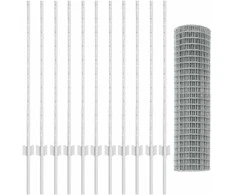 Euro tvoros su stulpu 25 x 1 m Galvanizuotas plienas Sidabrinė