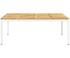 Sodo vakarienės stalas Balta 196 x 100,5 x 75 cm